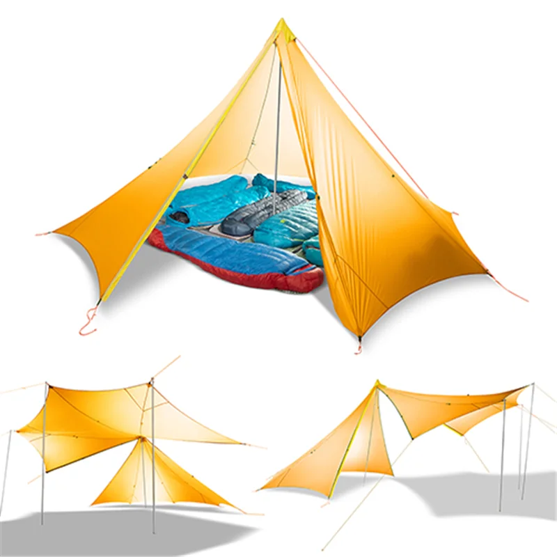 10 человек Сверхлегкий Открытый Кемпинг палатка teepee метание водонепроницаемый палатка Внутренняя палатка Сверхлегкая туристическая палатка - Цвет: Orange-yellow