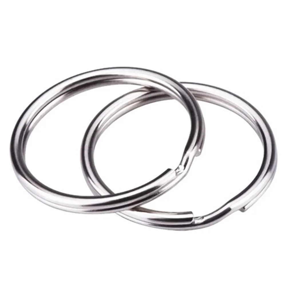 Metal Split Key Chain Round Edged Ring Connector Unisex 25mm Silver Delicate | Дом и сад