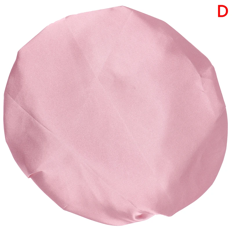 D Комплект из 1 предмета; Для женщин будущей матери Satin Шапки водонепроницаемые шапочки для ванной, душа двойные шиньоны купальный Кепки Аксессуары для ванной комнаты - Цвет: D