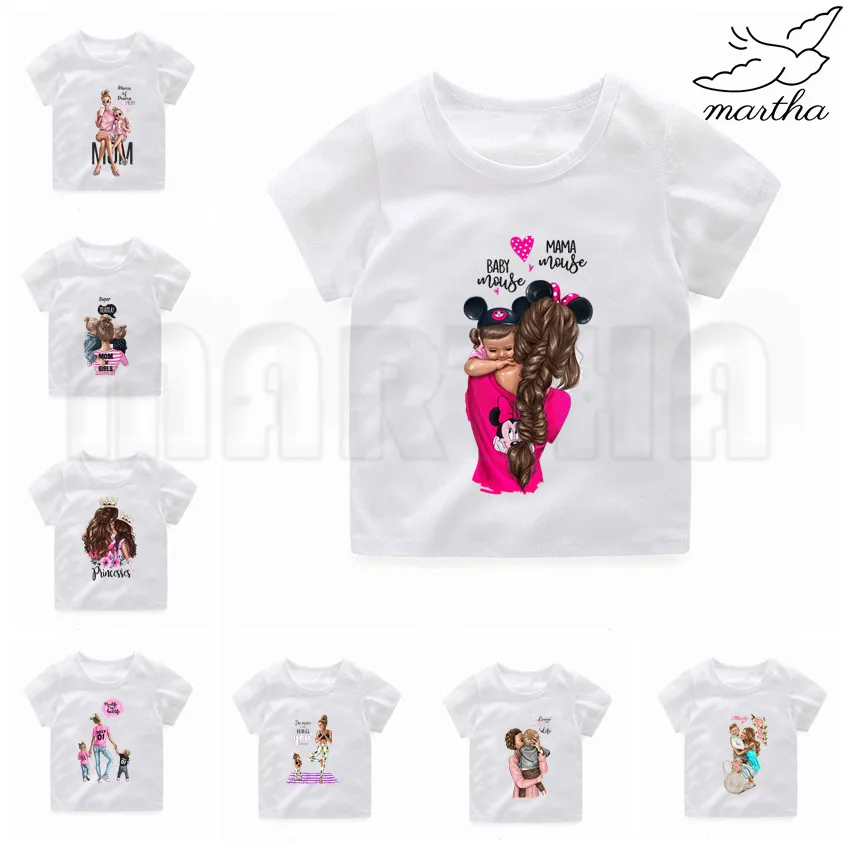 Подарок на день матери футболка с круглым вырезом для детей летние футболки
