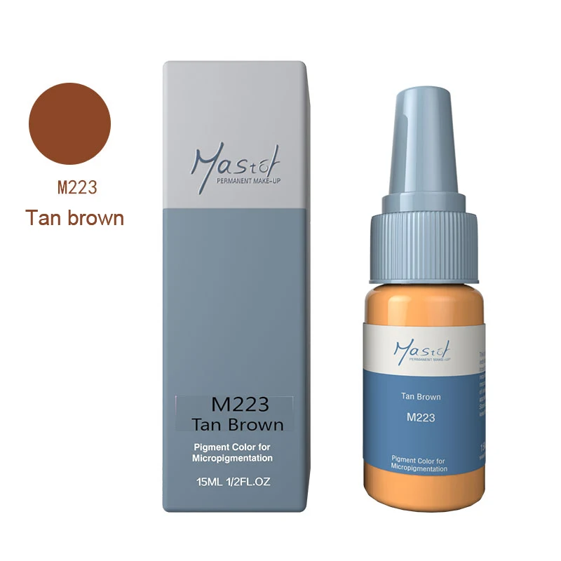 M223 tan brown Мастор бровей Перманентный Макияж жидкий пигмент, чистая Органическая краска для нанесения татуировки 1/2 унции)(15 мл) для татуировки бровей - Цвет: M223 tan brown