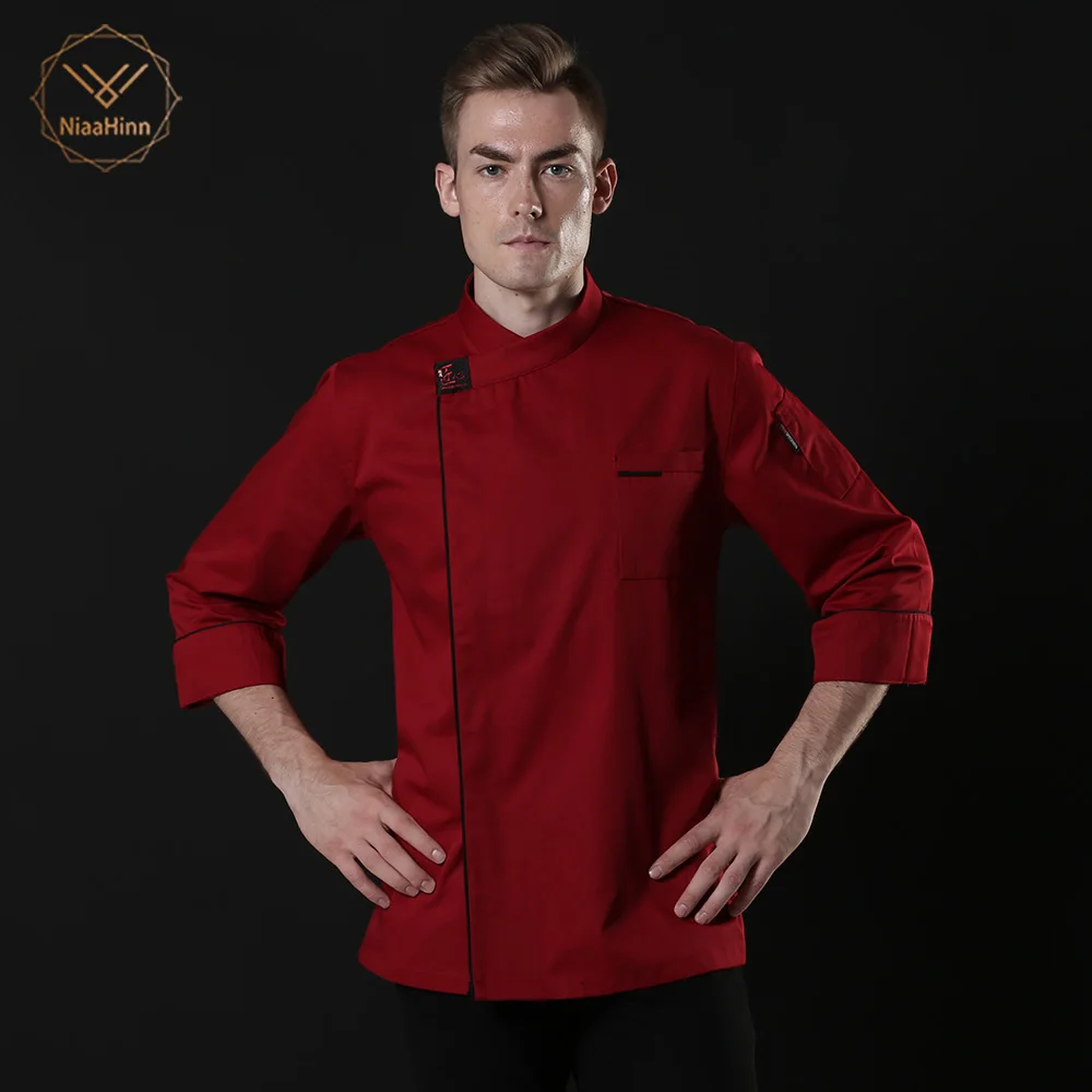 New Unisex Red Chef Uniform Restaurant Bakery Kitchen Work Wear