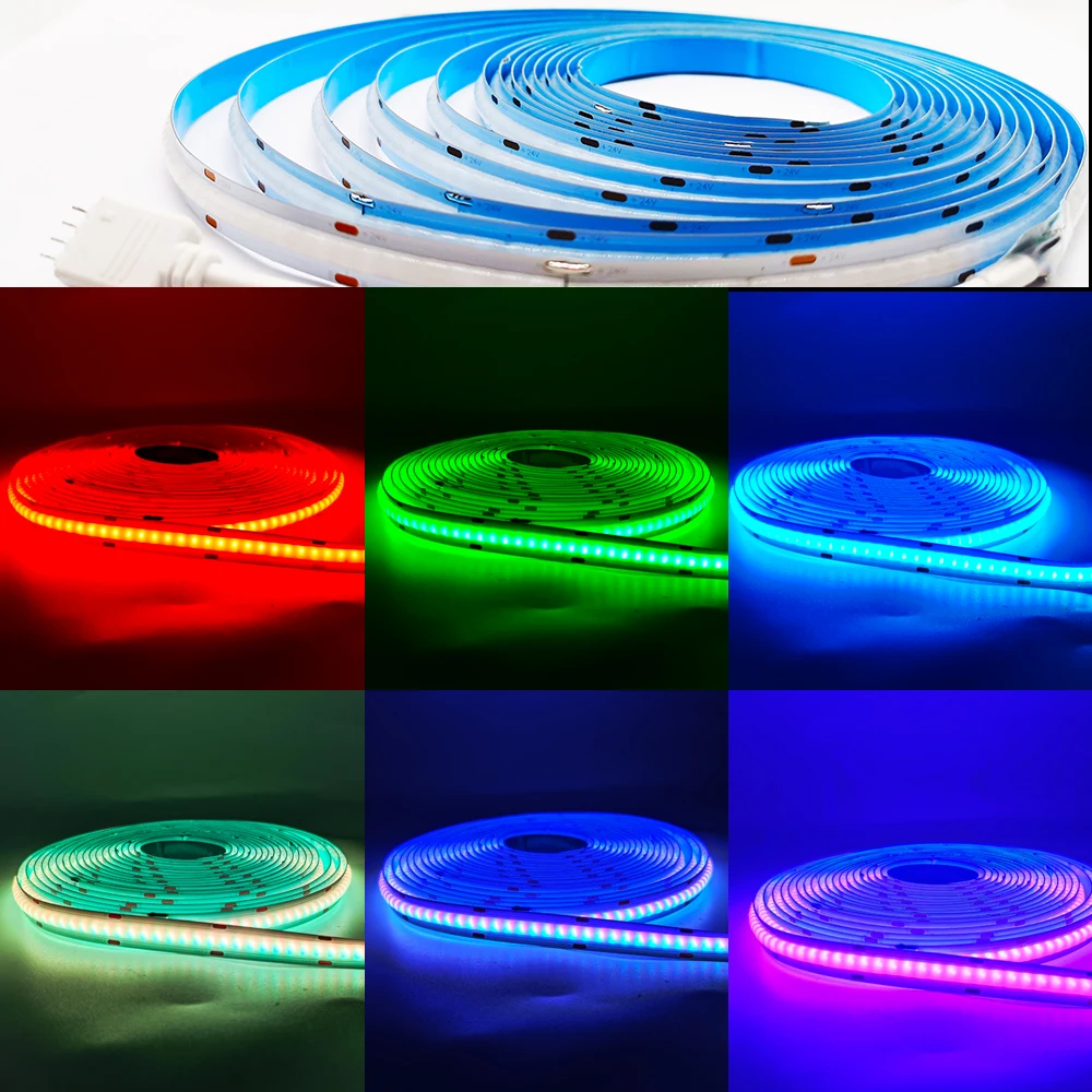 COB LED strip 756 LEDs/m DC12V RGB Flexible Led Strip High Density FOB  Light