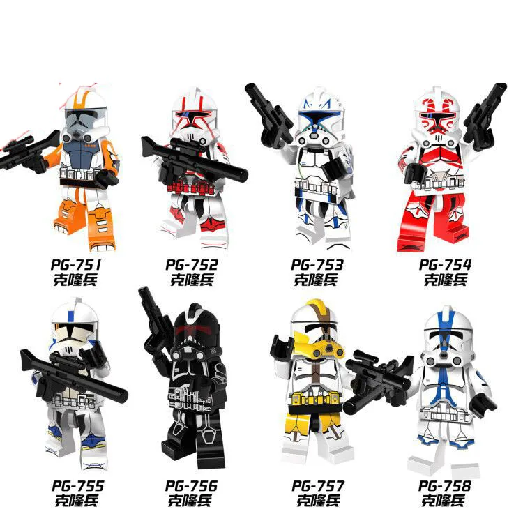 PG8078 8Pcs No Box 8 шт./компл. PG8115 строительные блоки фигурки космические войны Хан Solo Люк Скайуокер Rebel Pilots Yoda Sabine Wren Детские модельные игрушки - Цвет: PG8078 8Pcs No Box