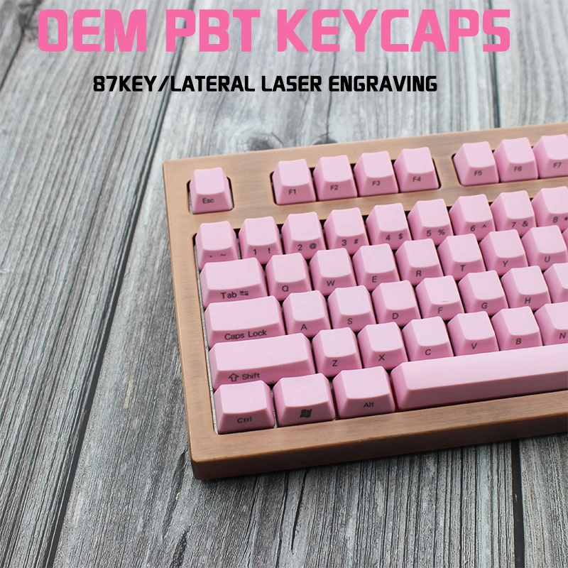 IDOBAO розовая механическая клавиатура 87 клавиш OEM Pbt Keycap Ретро лазерная гравировка