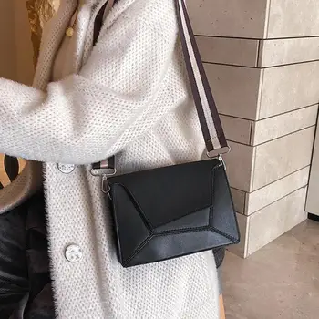 

Retro Fashion Crossbody Handbags Brand Design Women Solid Color PU Leather Wide Shoulder Bag Strap Travel Messenger Bags Bolsas