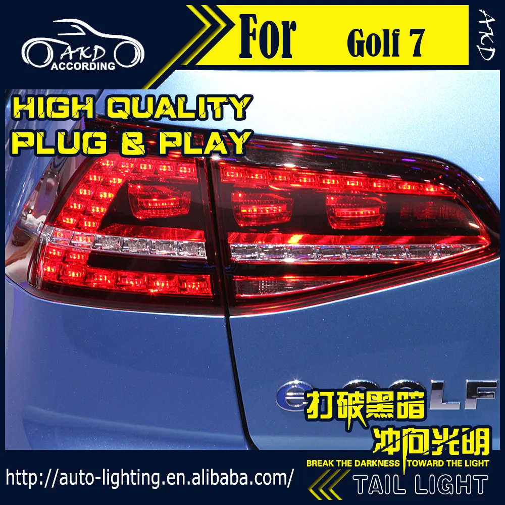 AKD Car Styling Tail Lamp for VW Golf 7 Tail Lights Golf7 R20 LED Tail Light Running Signal LED DRL Stop Rear Lamp Accessories