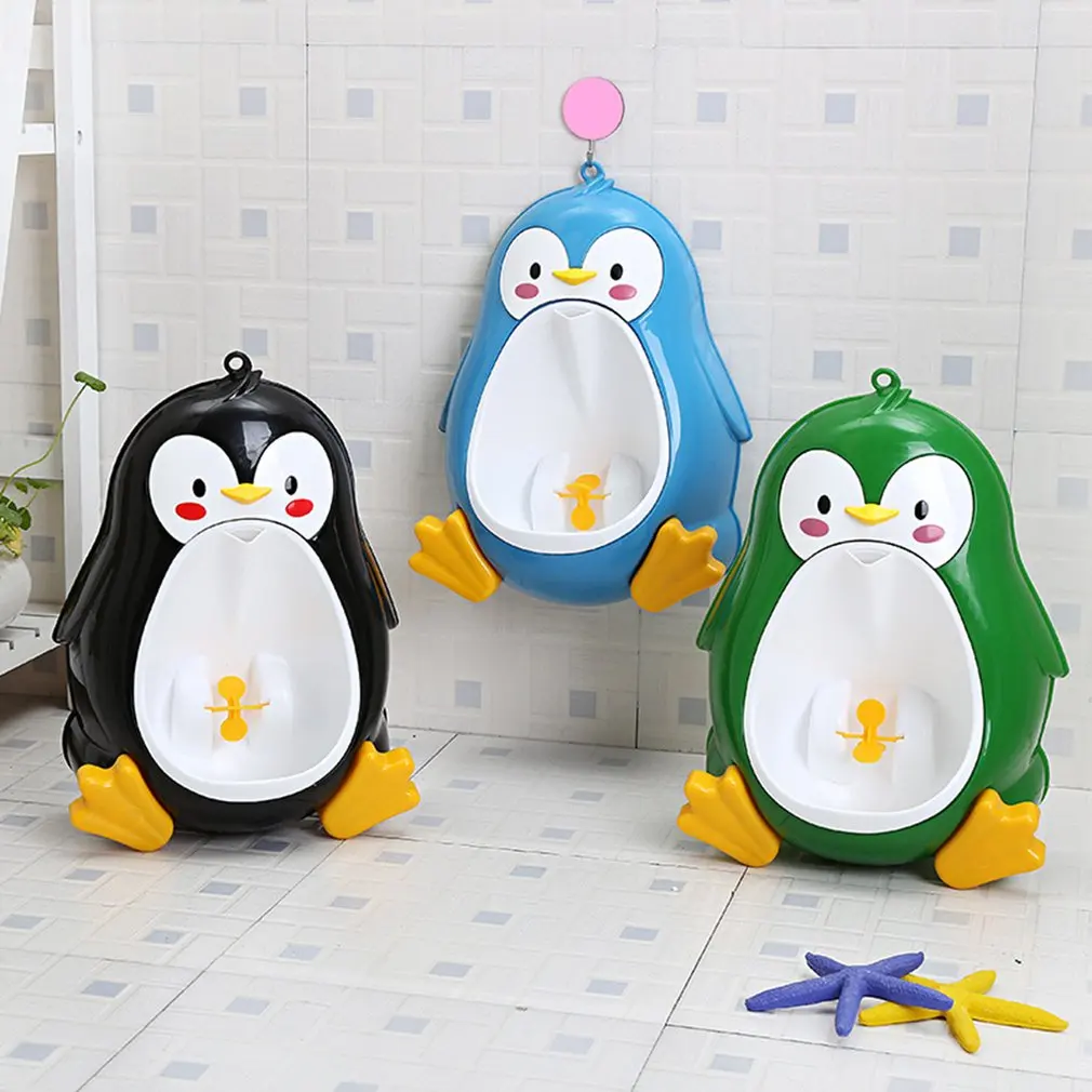Cute Kids for 8M to 6Y Baby Potty Penguin Children's Toilet Training Urinal-Boy Stand Hook Pee Trainers Pots | Мать и ребенок