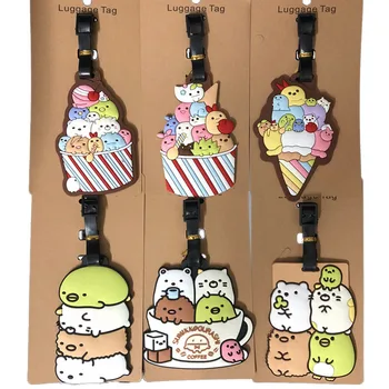 

8 style Luggage Tag Soft Silica Gel Suitcase Tag Name Address Holder Cute bears Baggage Boarding Tags Label