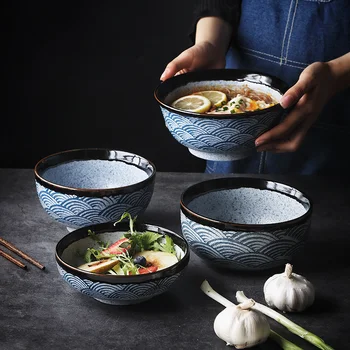 

Japanese ceramic rice bowl Ramen bowl salad Noodle soup bowl Restaurant kitchen tableware Home Decoration WY71616