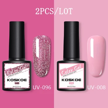 

KOSKOE 120 Colors UV Gel Nail Polish Set Glitter Color Sequins Soak Off UV Gel Nail Varnish For Nail Art Design 2pcs/set