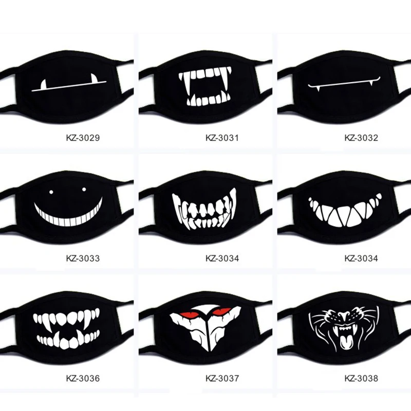 Men Women Cotton Face Mask Winter Cute Teeth Smile Skull Bear Creative Travel Mouth Decorative Dust New Design