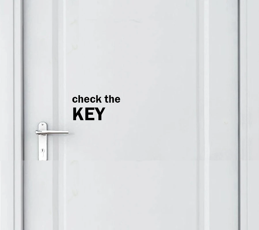 Check The Key door vinyl sticker attention key decal wallpapers | Дом и сад