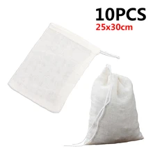 Фильтр-мешок для очистки многоразового использования, перерабатываемый, для приготовления молока, сыра, сетчатый шнурок