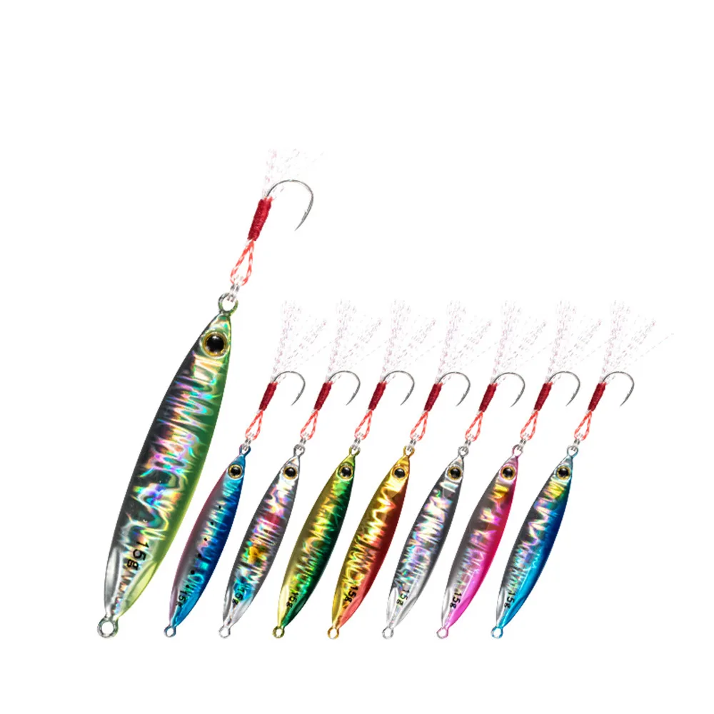 5PCS Deep Sea Jigging Bass Laser Slow Jig Fishing Ocean Boat Rock Beach Jigbait Spoon Lure Baits 15g 20g | Спорт и развлечения