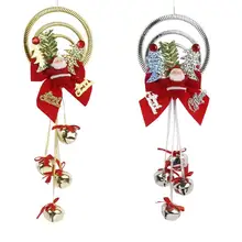 Clochette de noël à trois anneaux en fer, pendentif suspendu pour arbre de noël, décoration de maison pour fête