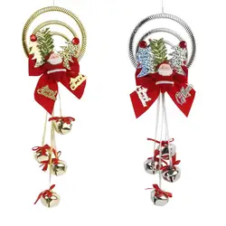 Sino de natal três anel cruz de ferro jingle sinos árvore de natal pendurado pingente ornamento decoração de natal para a festa de casa