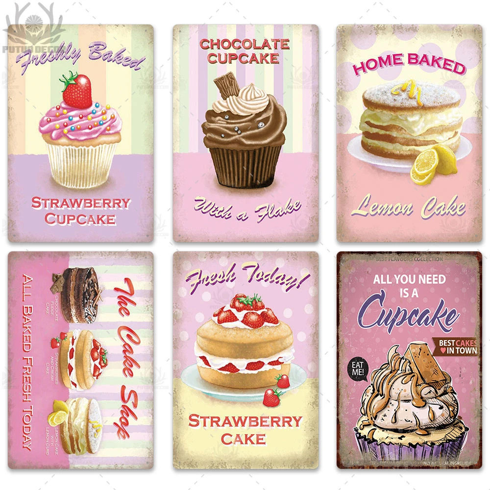 Cake Metal Poster Plaque Metal Vintage Bakery Kitchen Decor Sign Wall Decor Metal Tin Sign 30x20 Cm Plaques Signs Aliexpress