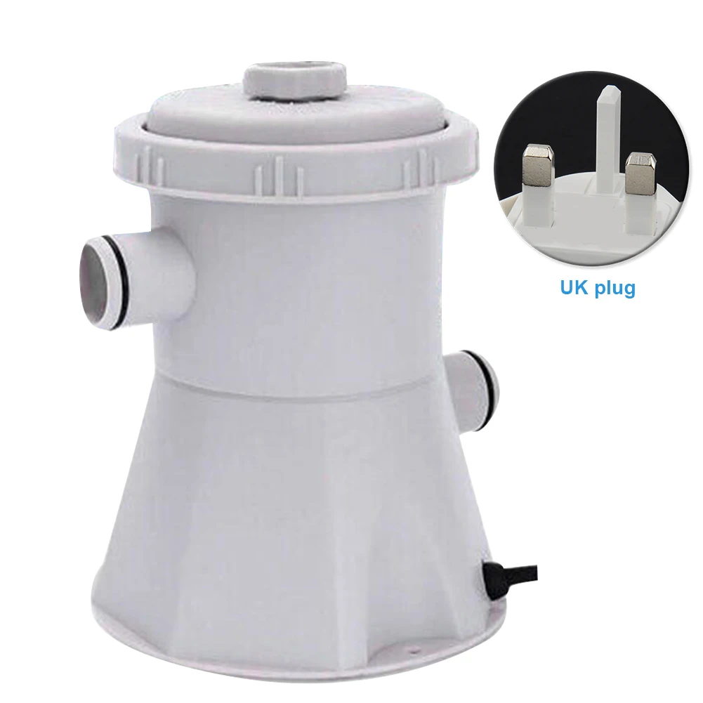 220V Tool Clear Swimming Pool Household Dirty Pond Above Ground Water Clean Circulation Filter Pump Electric Siphon Principle - Color: UK