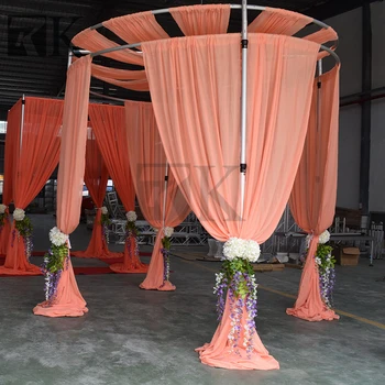

Adjustable pole quarter round pipe curtain drape stage backdrop marriage decoration