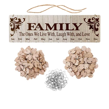 

Wooden Family Birthday Reminder Calendar Board Plaque Sign Board Wall Hanging Wooden Calendar Board Home Decoration