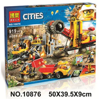 

10876 919pcs Compatible 60188 Mining Experts Site Lepining City Mining Building Blocks Bricks Toys Model for Kids As Gifts