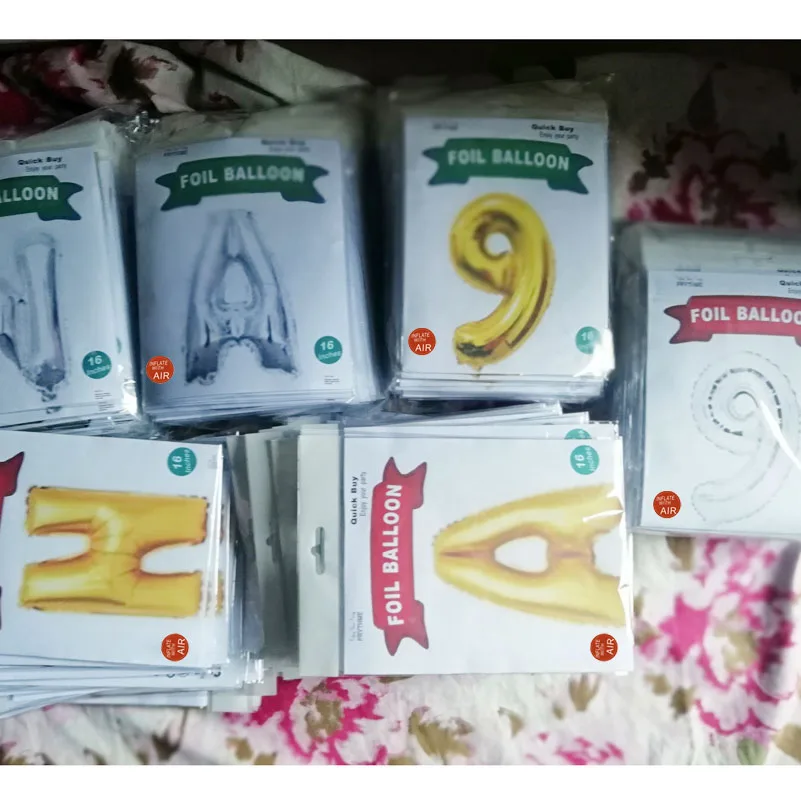 16inch alphabet number foil balloon single packed -1