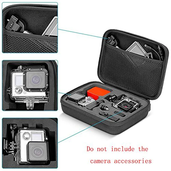 Camera Case Portable(12.6Inch X 8.66Inch X 2.76Inch)Middle Size Accessory Carrying Case For Hero 7/6/Hero 5/4/3+/3 Xiaomi Yi S