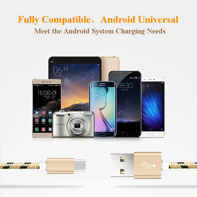 Кабель NATESWE Micro USB для быстрой зарядки телефона, кабель USB для Xiaomi Redmi Note5, кабель Micro USB для зарядки и передачи данных для samsung, шнур USB
