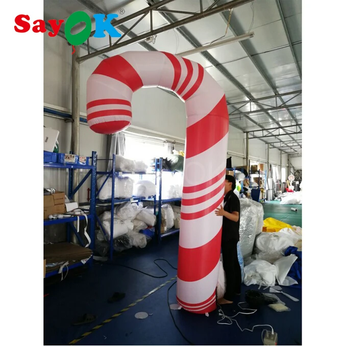 

Sayok 2.5-3.5m Customized High Inflatable Candy Cane Outdoor Candy Cane Decorations for Christmas Party Stage Decor