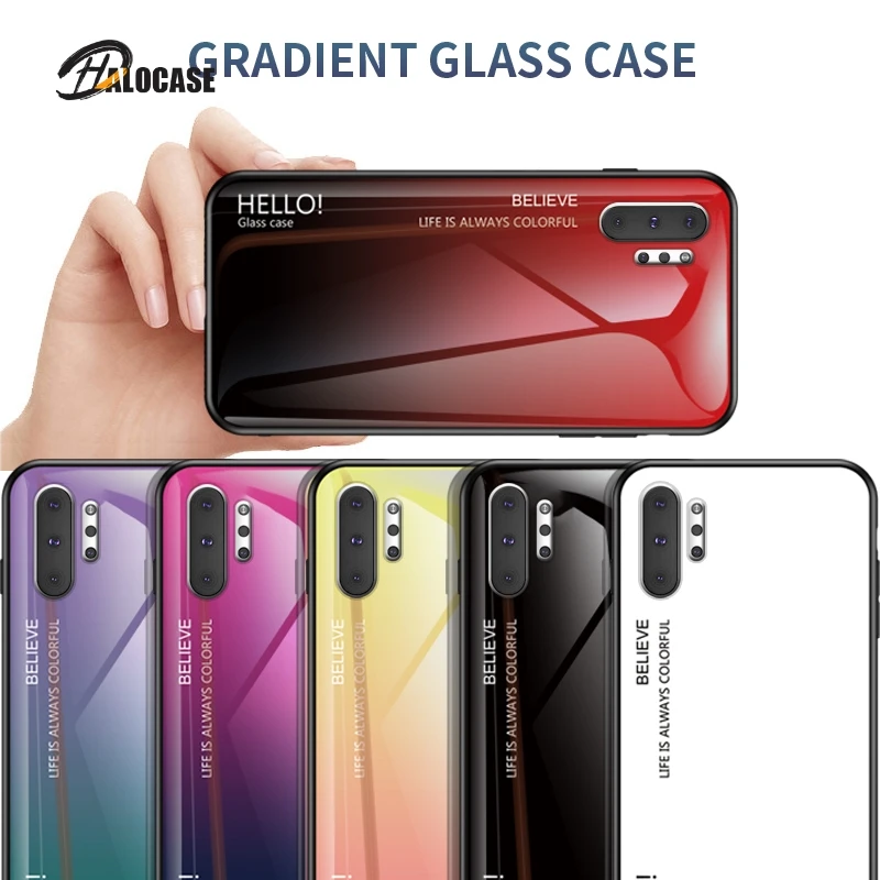 Чехол для телефона из закаленного стекла с градиентом Samsung Galaxy J8 J7 J6 J5 J4 J3 J2 A9 A8 A7 A6