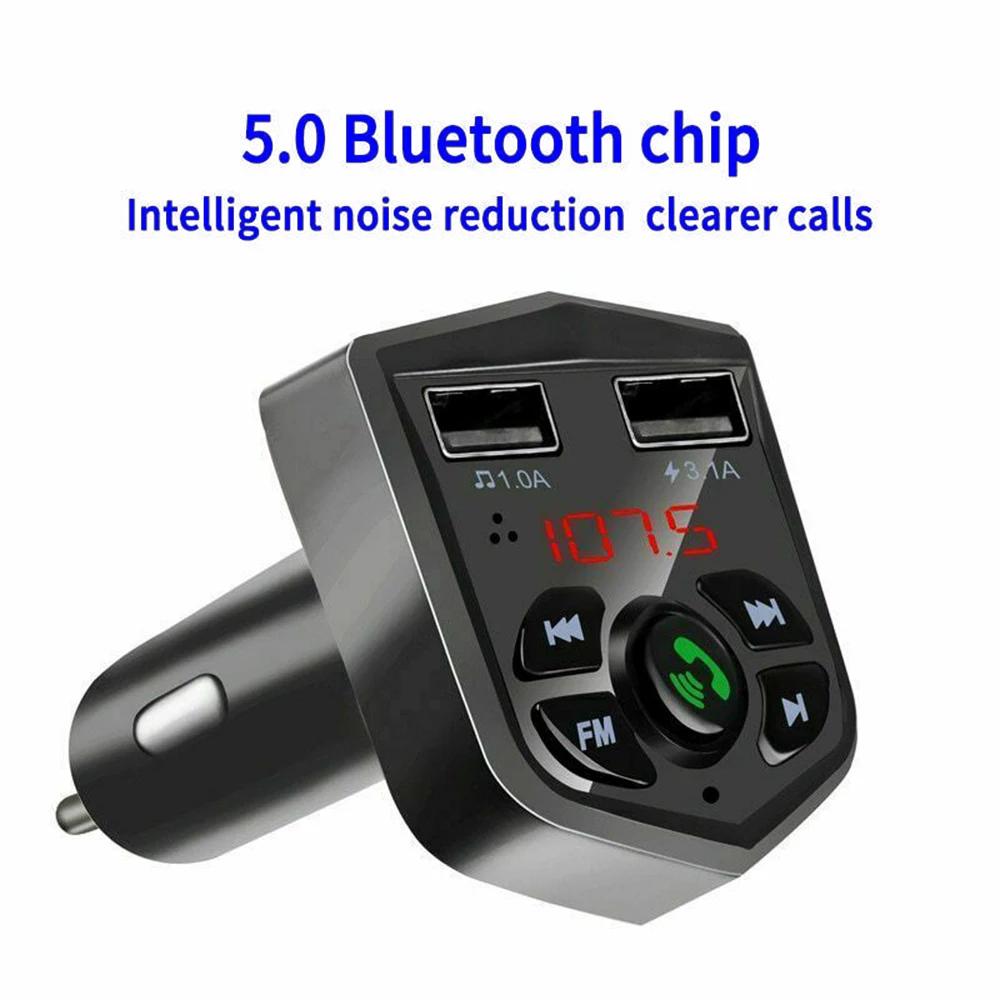 Автомобильный MP3 FM передатчик плеер Bluetooth комплект для громкой связи двойной USB быстрое зарядное устройство радио и высококачественный