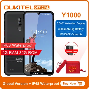 

OUKITEL Y1000 Android 9.0 Mobile Phone 6.08" 19.5:9 MT6580P 2G RAM 32G ROM 3600mAh Fingerprint Smartphone