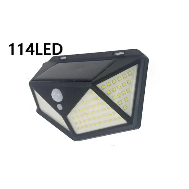 114 LED Открытый 180 светодиодный COB 3 режима Солнечная лампа PIR датчик движения 4000лм Солнечный настенный светильник Водонепроницаемый аварийный Сад Двор лампы - Испускаемый цвет: 114 LED