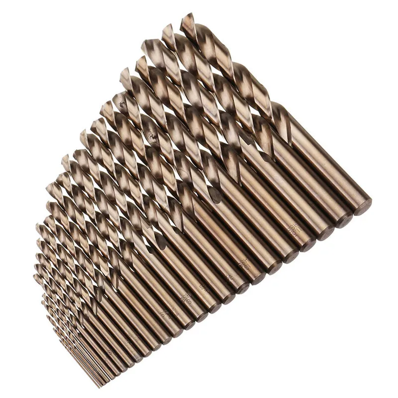 25pcs 1-13mm HSS M35 Cobalt Twist Drill Bit Set for Metal Wood Drilling