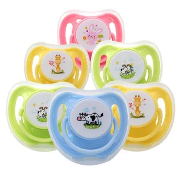 

Baby Animals Pacifiers Safe Food Grade Silicone Cute Baby Round and Flat Nipples Pacifiers Newborn Soother Pacifier with Cover