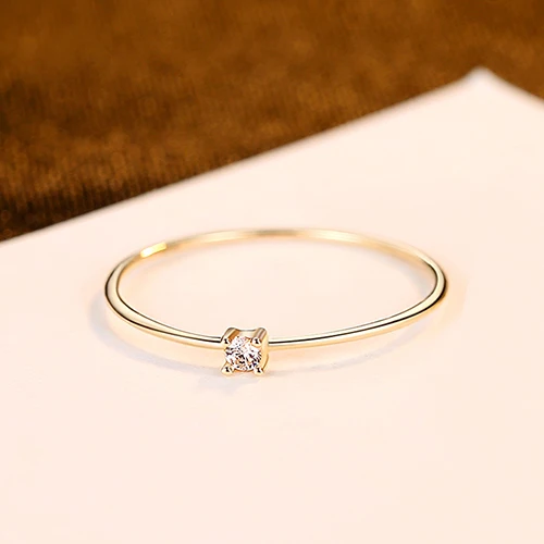 CZCITY New Luxury Pure Gold Jewelry 14k Gold Rings for Women Engagement Wedding Yellow Gold 585 Anillos De Ouro Pur Gifts R14145 - Цвет камня: Белый
