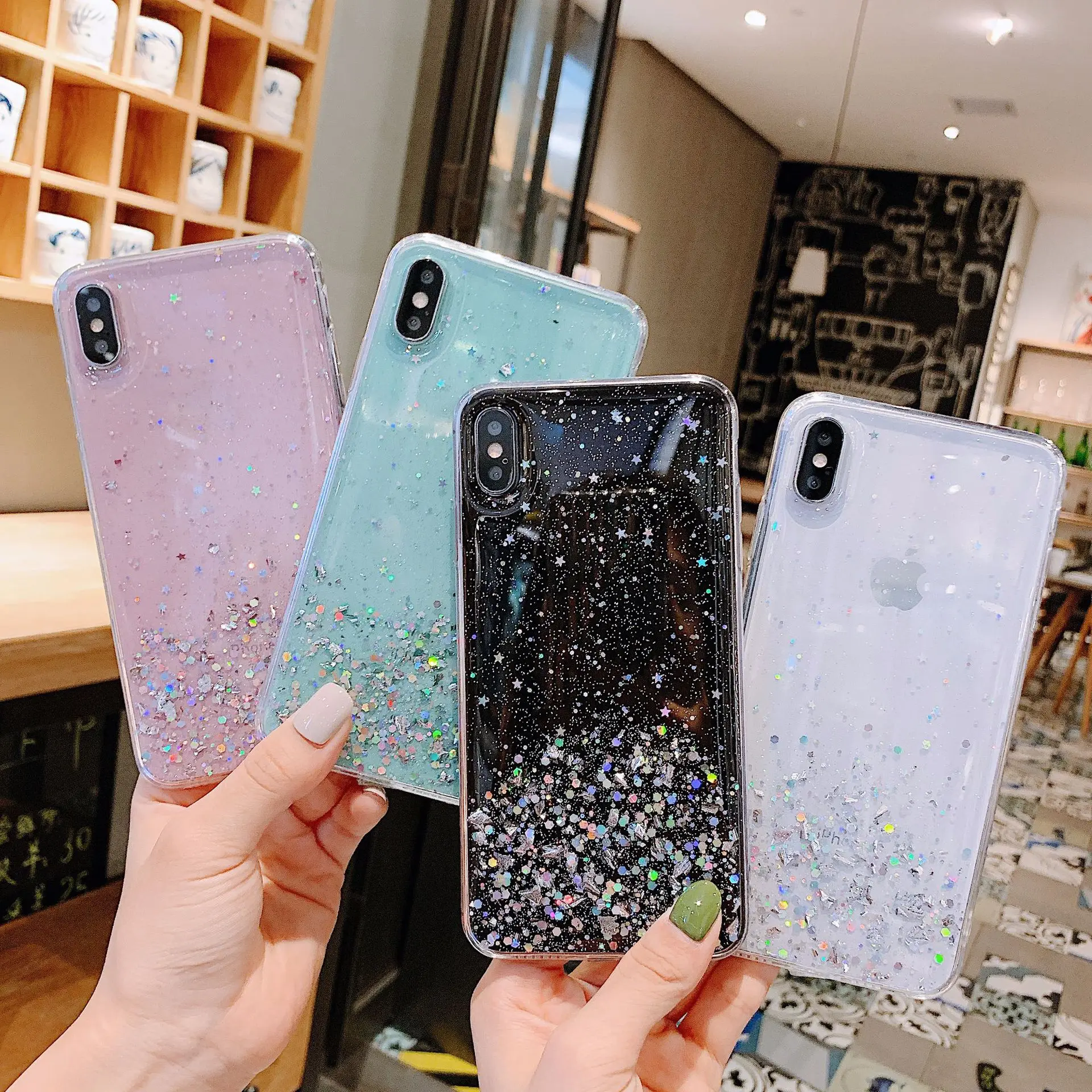 

Simple Dazzling Pink Stars Phone Drop-Resistant Protective Case Case for iPhone 8 Plus