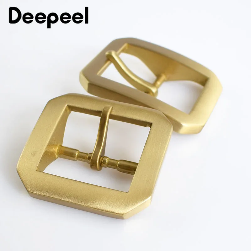 Deepeel 40mm Stainless Steel Solid Brass Belt Buckles Pin Cowboy for Men Jeans Accessories DIY Leather Craft Fit 3.7 3.9cm Belts| |