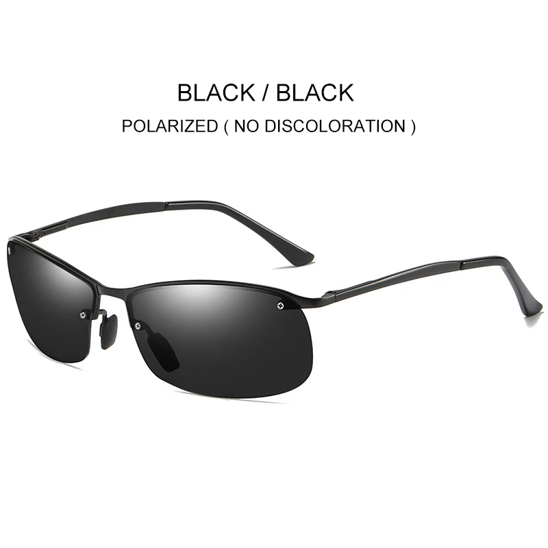 BLACK-BLACK SIMPRECT фотохромные Солнцезащитные очки Мужские TAC UV400 поляризованные солнцезащитные очки ретро квадратные антибликовые водительские солнцезащитные очки для мужчин - Цвет линз: BLACK-BLACK