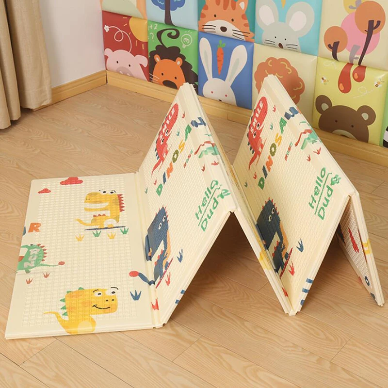 XPE para gatear de 1CM de grosor para bebé, colchoneta plegable para juego de escalada, almohadilla para gatear, suelo suave para interior y exterior, alfombra para de para niños|Alfombras