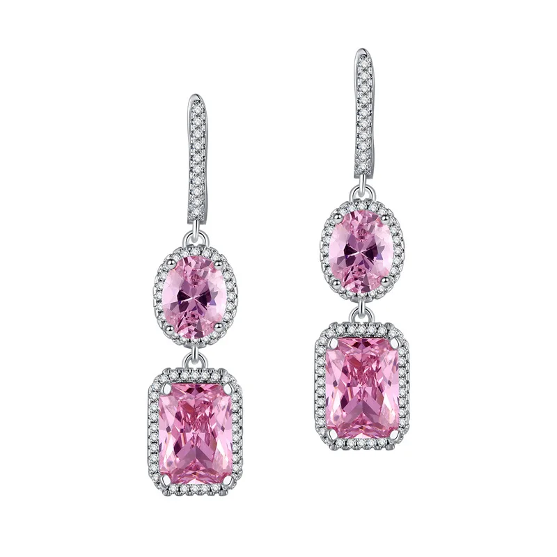 Goedkoop Zilver 925 Sieraden VVS1 Diamanten Oorbel voor Vrouwen Topaz Bizuteria Edelsteen Zilver 925 Sieraden Drop Granaat Oorbel Orecchini Meisje