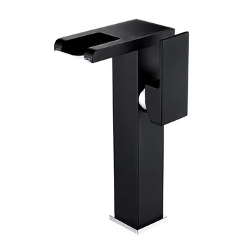 

Bathroom Waterfall Led Basin Faucet Glass Waterfall Brass Made Basin Faucet