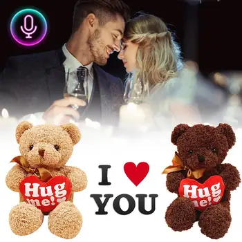 

Valentine's Day Present Unburden Recording&talking Bear Plush Toys 12/30/60 Sec Audio Memory Storage Birthday Gift For Gril