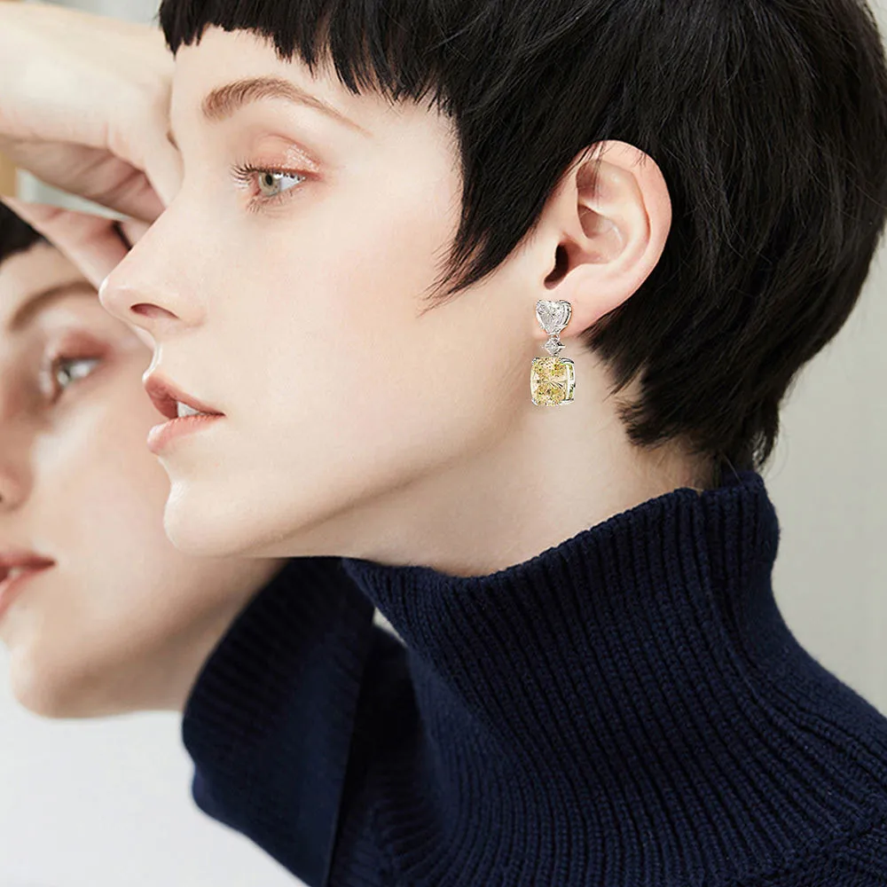 валя гладкова модель Женские серьги-подвески с желтыми кристаллами | AliExpress