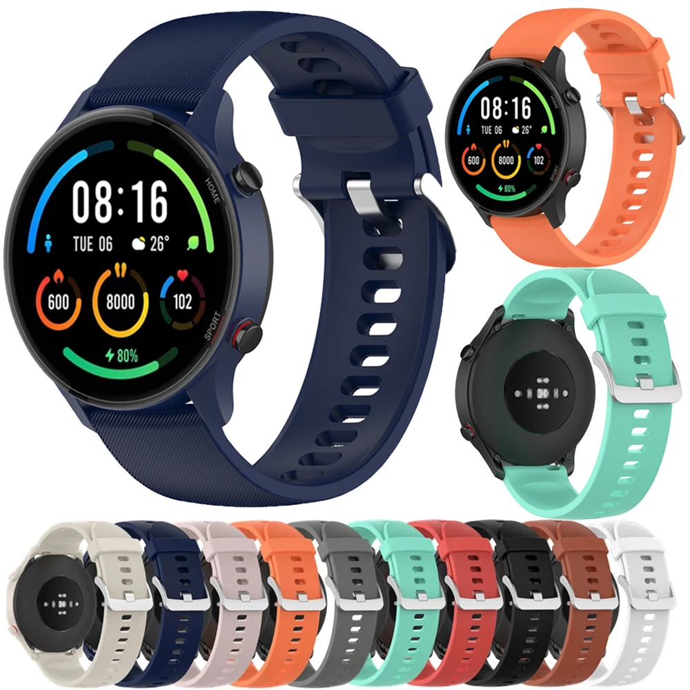 

22mm Band For Xiaomi Mi Watch Color Sport Strap Silicone Bracelet Wris Strap For Garmin Venu 2 / Vivoactive 4 Watch Accessories