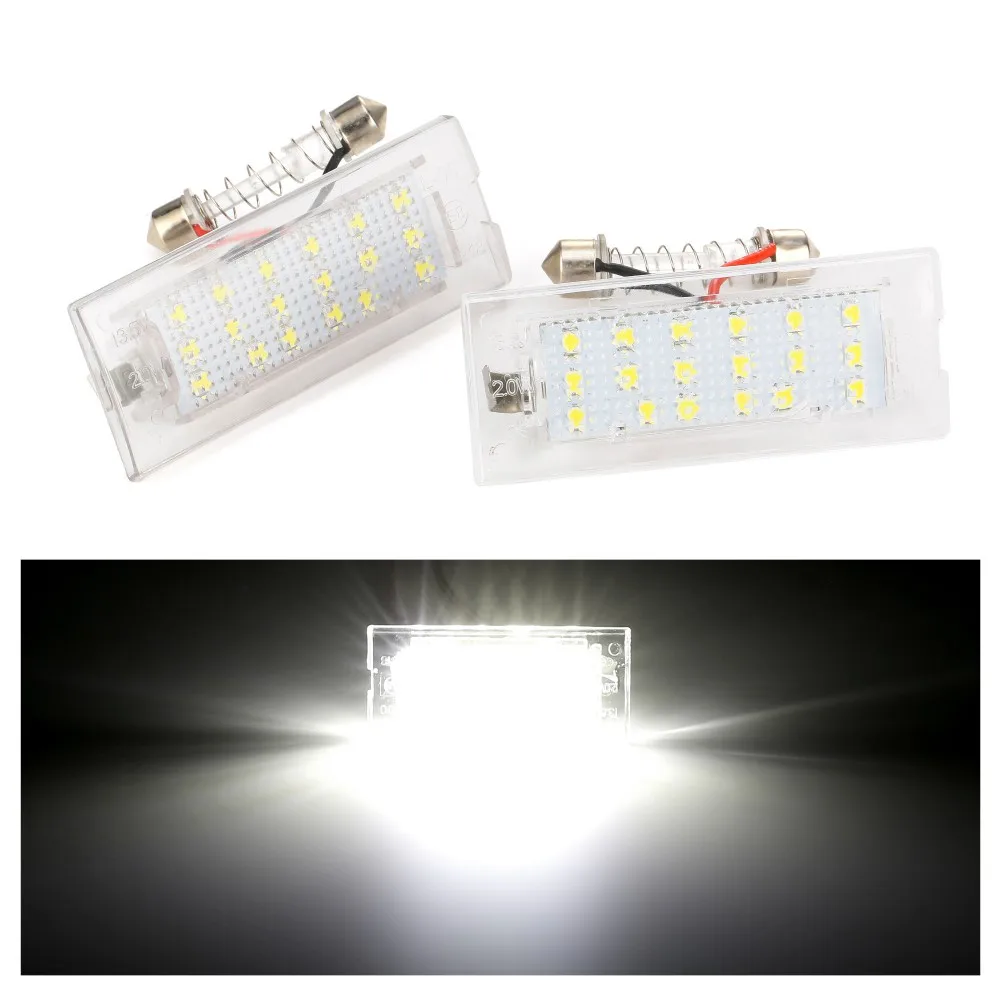 

2pcs LED Number License Plate Light White CANbus Lamp 18 SMD 3528 For BMW E53 X5 1999-2003 E83 X3 03-10 Error Free