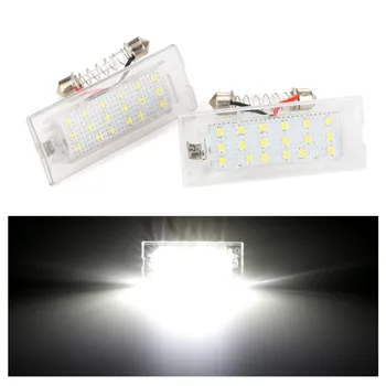 

2pcs LED Number License Plate Light White CANbus Lamp 18 SMD 3528 For BMW E53 X5 1999-2003 E83 X3 03-10 Error Free