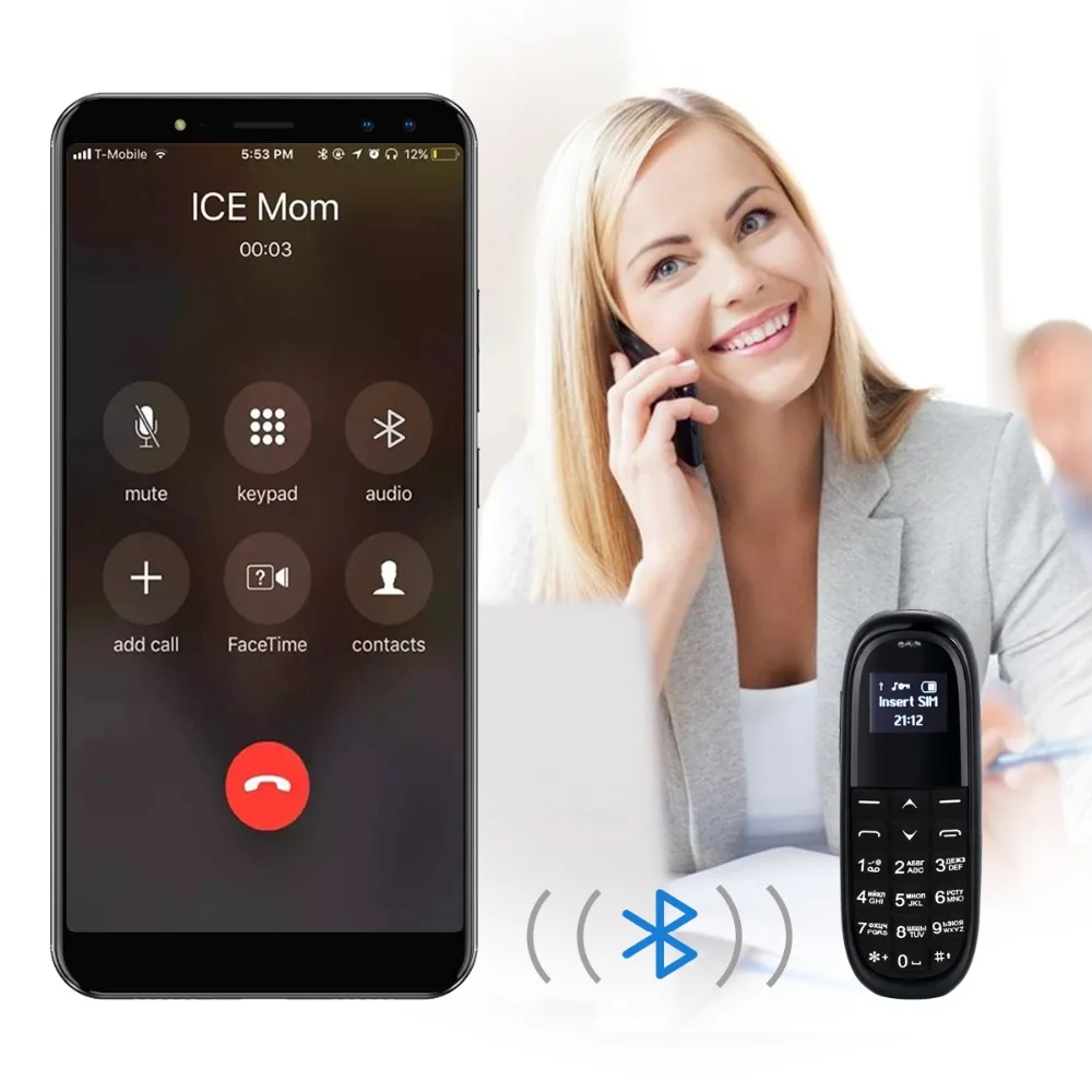 Мини bluetooth наушники телефон AEKU KK1 KK2 0,66 дюймов маленький экран сотовый телефон анти-потеря волшебный голос мобильный телефон PK BM50 BM70