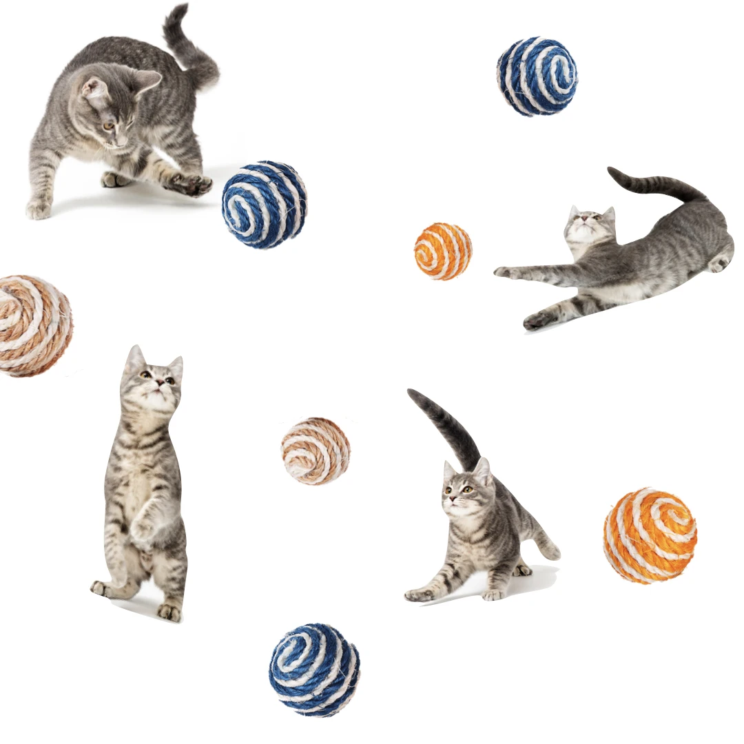 

Cat Toys Ball For cats Bell Toy for cat toy Woven pet Sisal Rope Weave Pet Teaser Play Soft Chewing Rattle Catch Cats toy